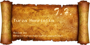 Turza Henrietta névjegykártya